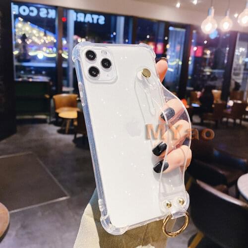 Shockproof Clear Wrist Strap Holder Case for Google Pixel 2 3A 3 4A 4 XL 5 Phone Cover
