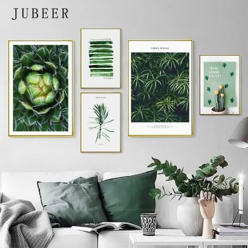 Scandinavian Style Plant Posters and Prints Green Leaves Wall Art Pictures Bedroom Decoration Cactus Canvas Painting Home Decor