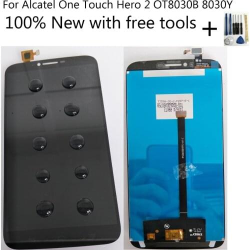 Shyueda 100% New For Alcatel One Touch Hero 2 8030 OT8030 OT8030B 8030Y IPS LCD Display Touch Screen Digitizer +Tool +Adhesive