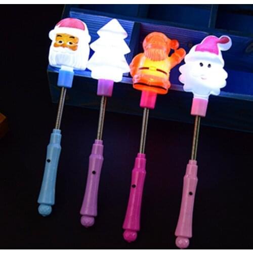 LED Christmas spring Santa Claus snowman Christmas tree colorful lamp flashing birthday stick luminous childrens toy gift