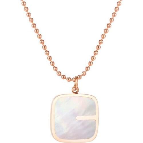 Yobest Beauty Shell Photo Frame Pendant for Women Memorial Necklace Gold Color Stainless Steel Keepsake Gifts for Her
