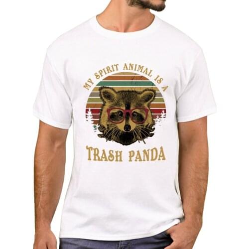 TEEHUB Funny My Spirit Animal is a Trash Panda Men T-Shirt Live Fast Eat Trash Printed T Shirts Short Sleeve Tshirts Cool Tee