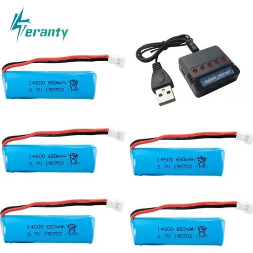 3.7V 650mAH 14500 Battery Charger Sets For TKKJ H116 Remote control Boats helicopter Battery for RC ToyS Cars Tank Trains Guns