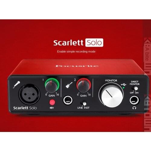 Foxter Focusrite Scarlett Solo 2 in 2 out USB recording sound card audio interface