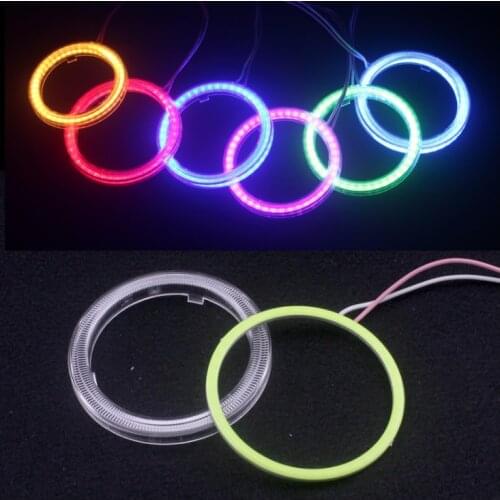1pair COB Angel Eyes Halo Rings 60MM 70MM 80MM 90MM 100MM 110MM 120MM Eyes Angel Car Motorcycle With Lampshades 12V 24VDC