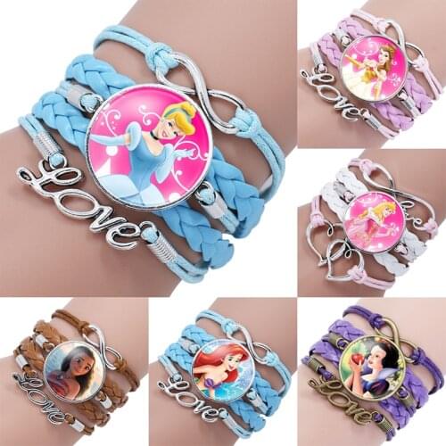 1pcs/lot Disney Princess Party gift Bracelet Supplies snow white Princess Girl small gift 21cm Birthday Family Party Decor