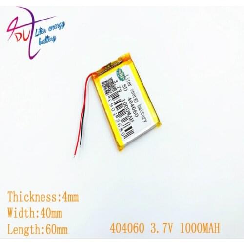 1pcs [SD] 3.7V,1000mAH,[404060] Polymer lithium ion / Li-ion battery for TOY,POWER BANK,GPS,mp3,mp4,cell phone,speaker