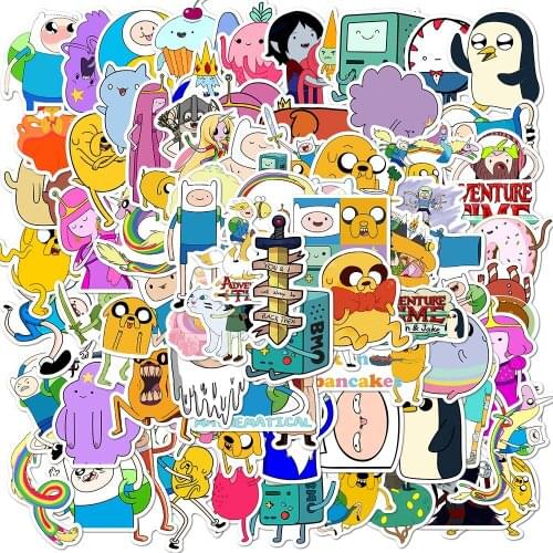 10/30/50PCS Adventure Time Cartoon Stickers Decal DIY Laptop Luggage Scrapbook Guitar Car Waterproof Graffiti Sticker Kids Toy