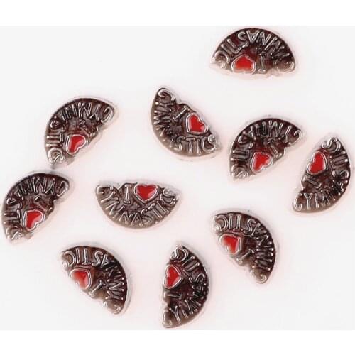 20Pcs/lot Plated Words I Love Christmas Floating Charms Foever Family Pendant Fit Glass Locket Jewelry