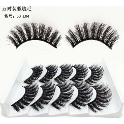 5 Pairs 3D Mink Eyelashes Natural False Eyelashes Lashes Soft Fake Eyelashes Extension Makeup Tools Wholesale Mink Hair 1000