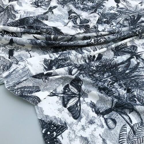 50x145cm C D Brand Plant Printed Natural Cotton Yarn Poplin Fashion Womens Clothing Printed Fabric Cloth for Dress Sewing