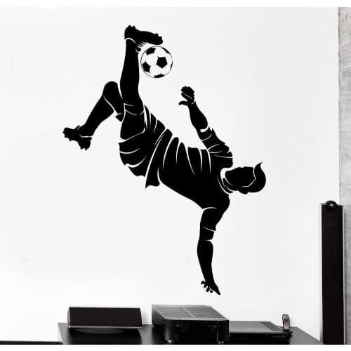 Free Shipping Wall Stickers Sport Soccer Football Player Europe Vinyl Decals vinyl wall art decal sticker room decal