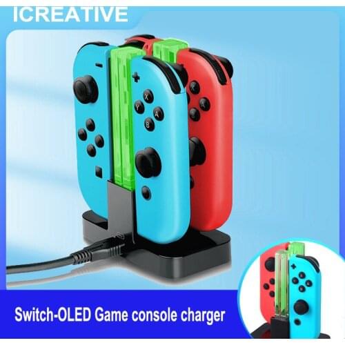 For Nintend Accessories Joy-con Controller Dual LED Charger Joystick Charger Stand Holder For Nintendo Switch NS Joycon Joystick