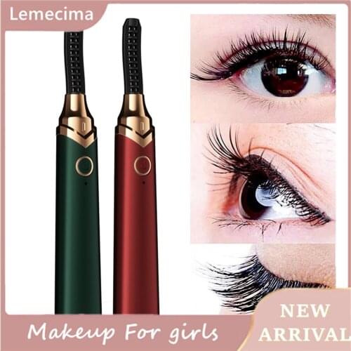 Mini Electric Heated Eyelash Curler Portable Makeup Pen Long Lasting Shaping Eyelash Makeup Heated Eyelash Curler Beauty Tool