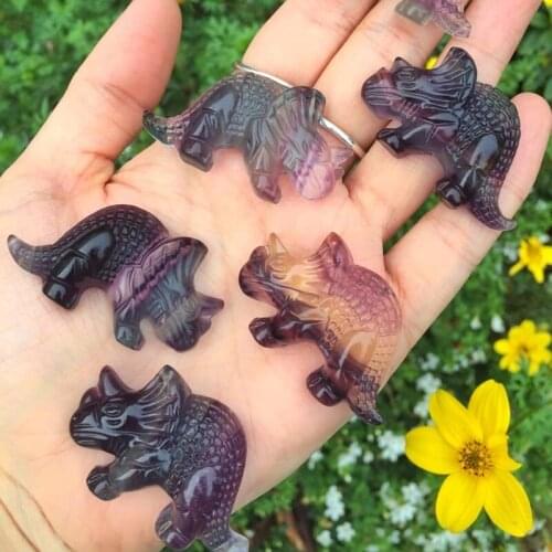 Fluorite Dinosaur Natural Stones Quartz Minerals Crystals Healing Gemstones Reiki Feng Shui Home Decorations