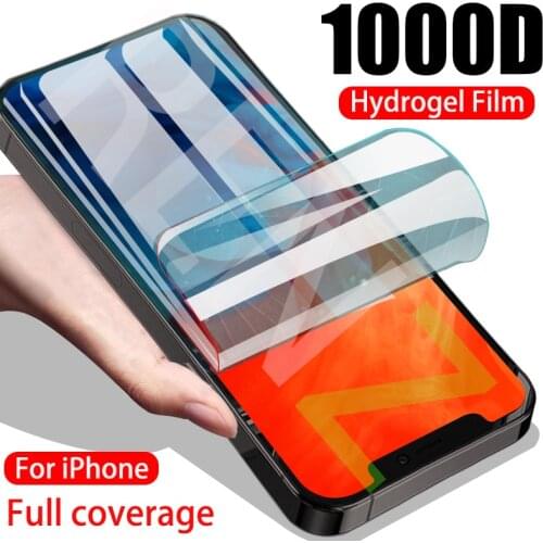 1000D Full Cover Hydrogel Film For iPhone 12 Pro Max 11 XS XR X 12Mini Screen Protector For iPhone 11 Pro Max 6 6S 7 8 Plus Case