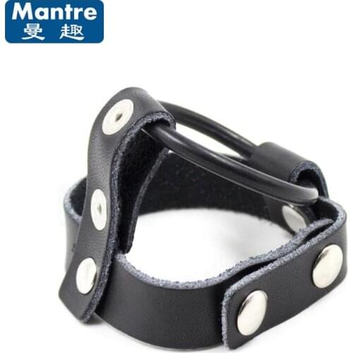 Good Quality Snap On Leather Penis Ball Harness Stretcher Penis Ring Time Delay Cock Ring Great Sex Products for Men Cockrings