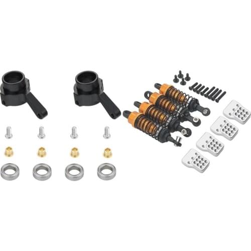 Metal Steering Cup Turn Cup Kit with 4Pcs Metal Shock Absorber Damper with Extender Seat