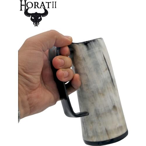 Natural Handmade Ox Horn Mug Viking Drinking Horn Mug Beer Drinking Horn