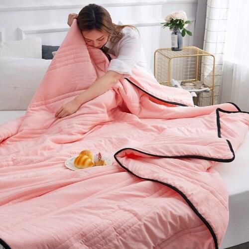 Summer Thin Quilt New Cotton Summer Cool Quilt Solid Color Skin-friendly Childrens Air Conditioning Quilt
