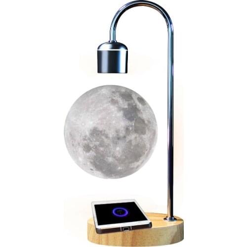 Moon Light Magnetic Levitation Floating Lamp Novelty Lighting LED Night Light With Wireless Charging Magnetic Lamp Decoration