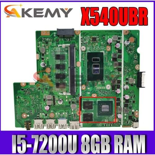 Akemy For ASUS X540UB X540UBR X540UV laptop motherboard mainboard X540UB original mainboard with I5-7200U CPU 8GB RAM 2GB-GPU