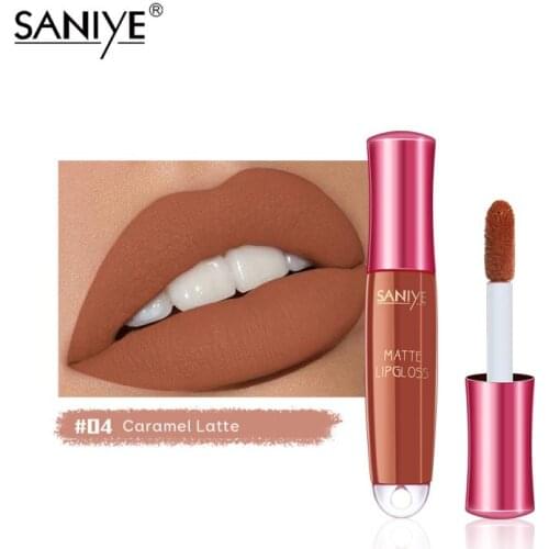 SANIYE 6 Color Matte Lipstick Fashion Lip Makeup Long Lasting Waterproof Non-stick Cup Lip Tint Cosmetics Korean Makeup TSLM1