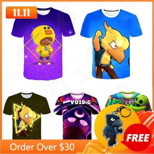 Fashion New 2020 Game Browlers Leon 3D Print Shirt Kids Tshirt Gift For Child T Shirt Boy Girl Anime Short Sleeve Carton Tops