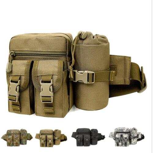Men Outdoor Riding Travel Sports Climbing Camouflage Kettle Bag Molle Pouch Oxford Waterproof Tactical Shoulder Waist Chest Bags