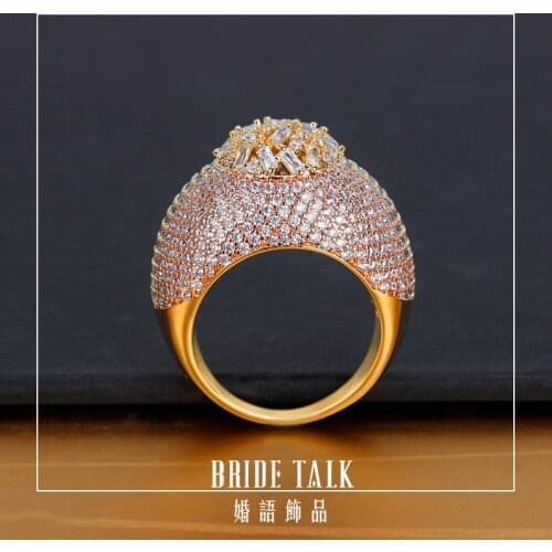 Bride Talk Sweet Women Wedding Ring Cubic Zirconia Luxury Fashion Bridal Rings Jewelry For Party Super Quality New Year Gift