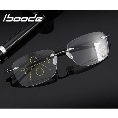 Iboode Reading Glasses Ultralight Rimless Anti Blue Light Presbyopic Glasses Unisex Business Reading Eyeglasses +1.0 1.5 2.5 3.0