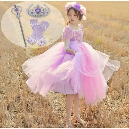 Princess Dress Girl Fancy Kids Cosplay Costume Birthday Party Long Sleeves Autumn Children Clothing 8 10 Years Baby Clothes