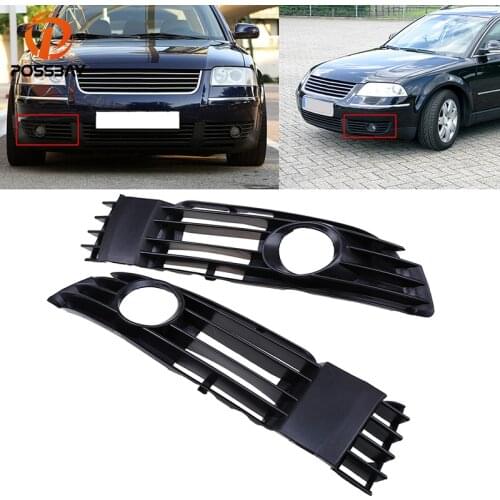 POSSBY 1 Pair Car Front Bumper Lower ABS Side Fog Light Grille for VW Passat B5.5 Sedan/Variant 2001-2005 Facelift Car Parts