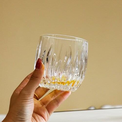 Simple Personality Wine Glass ins Girl Home Transparent Water Glass Cup Glass Espresso-Coffee Cup Bar Beer Glass Whiskey Glass