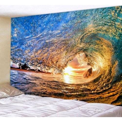 Tumbling Sea Waves Decor Psychedelic Tapestry Wall Hanging Indian Mandala Tapestry Hippie Tapestry Boho Wall