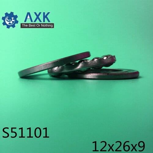 S51101 (2PCS) 12x26x9mm 12*26*9mm 51101 stainless steel thrust ball bearing