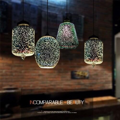 Modern 3D Colorful Hanging Glass Pendant Lamp for Bedroom Restaurant Living Room Dining Room Lights Pendentes Indoor Lighting