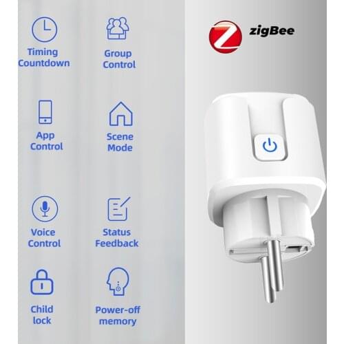 ZigBee Smart Plug 16A EU Adaptor Remote Voice Control Power Energy Monitor Outlet Timer Socket Works With Alexa Google Home