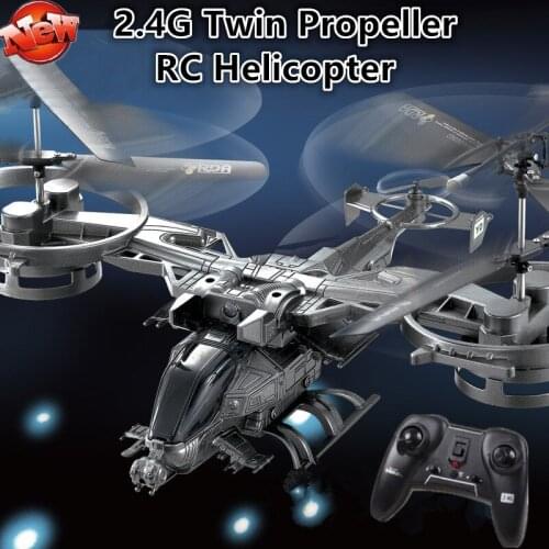 Dual-Propeller RC Helicopter 2.4G 4CH Night Light With Gyroscope Fighter Fall Resistant Radio Control Birthday Childrens Toy