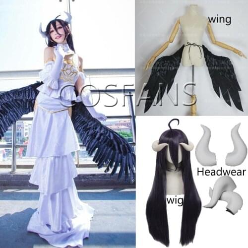 Anime Overlord Albedo Barrettes wig Cosplay wig DIY Horn Hair Clip Cute Harajuku Hairpin Headwear Costume Photo Props wing