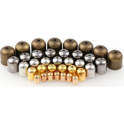 100pcs 4/5/6/7/8mm Metal Clasps Hooks Cords End Caps Cord For Jewelry Making Bracelet Necklace DIY Jewelry Findings