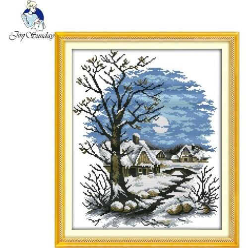 Winter fairy tale house Counted Cross Stitch 11 14CT Cross Stitch Chinese Cross Stitch Kit for Embroidery Home Decor Needlework