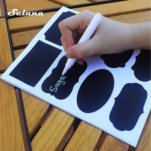 10sheets/80pcs Chalkboard Sticker Mason Jar Craft Handwritten Kitchen Food Storage Jars Stickers Paster Blackboard Black Labels