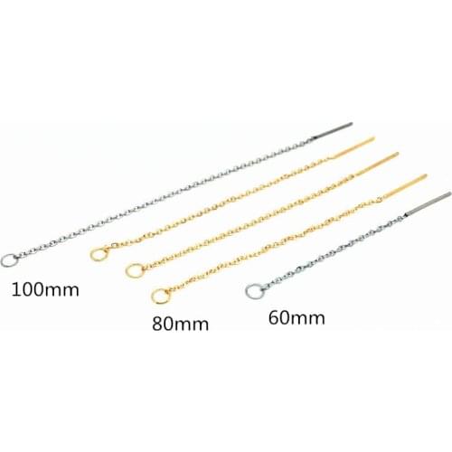 10Pcs Stainless Steel Gold Long Tassel Chain Drop Sticker Dangle Drop Earrings Ear Line Earrings Chain for Diy Jewelry Makings