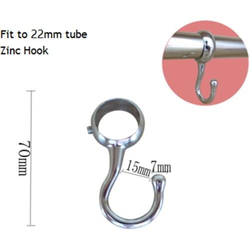 10pcs Wardrobe Bathroom Hanging Tube Pipe Rod Hooks Silver 16/19/22/25mm Kitchen Cup Bowl Pan Hook Zinc Alloy