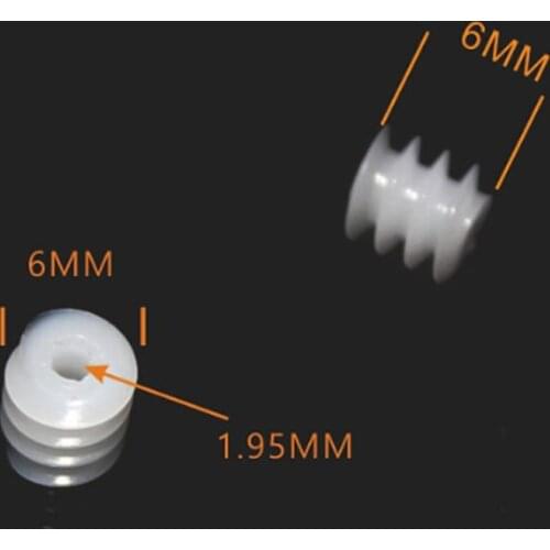 10X 0.5M 1.95mm Plastic worm gear toy accessories remote control car accessories