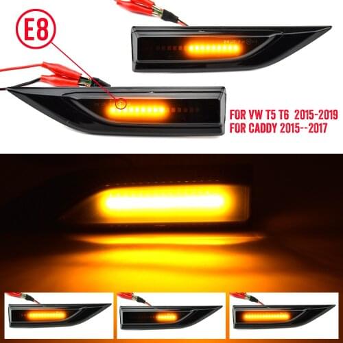 2 Pieces LED Dynamic Side Marker Turn Signal Light Flashing Indicator For VW Volkswagen Transporter T6 Multivan Caddy MK4