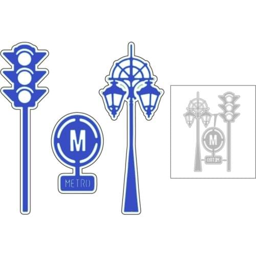2020 New Street Lamp Traffic Lights and Metro Brand Metal Cutting Dies For DIY Greeting Card Paper Scrapbooking Craft No Stamps