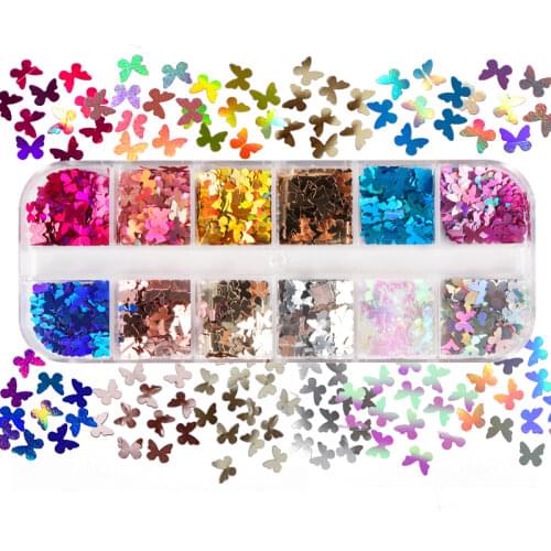 5mm Shiny Butterfly Sequins For Epoxy Resin Mold Filling Holographic Glitter Flakes Nail Art Decorations Jewelry Making Supplies