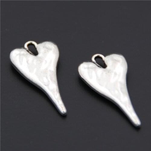 5pcs Silver Color Heart Charms Pendant Neckalce Jewelry Craft Diy Handmade A2592
